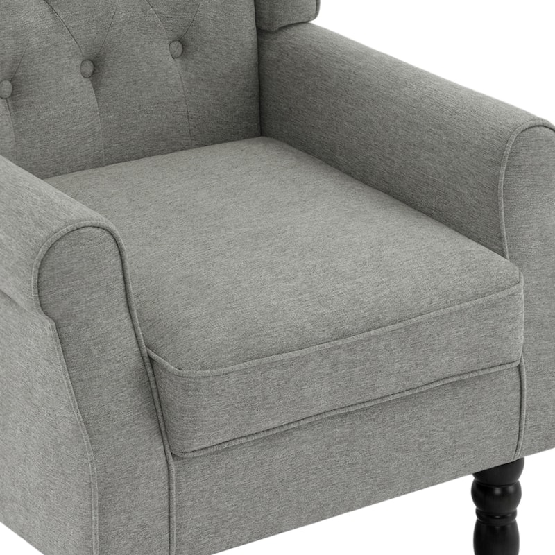 Modern Button Tufted Wingback Accent Chair Upholstered Armchair