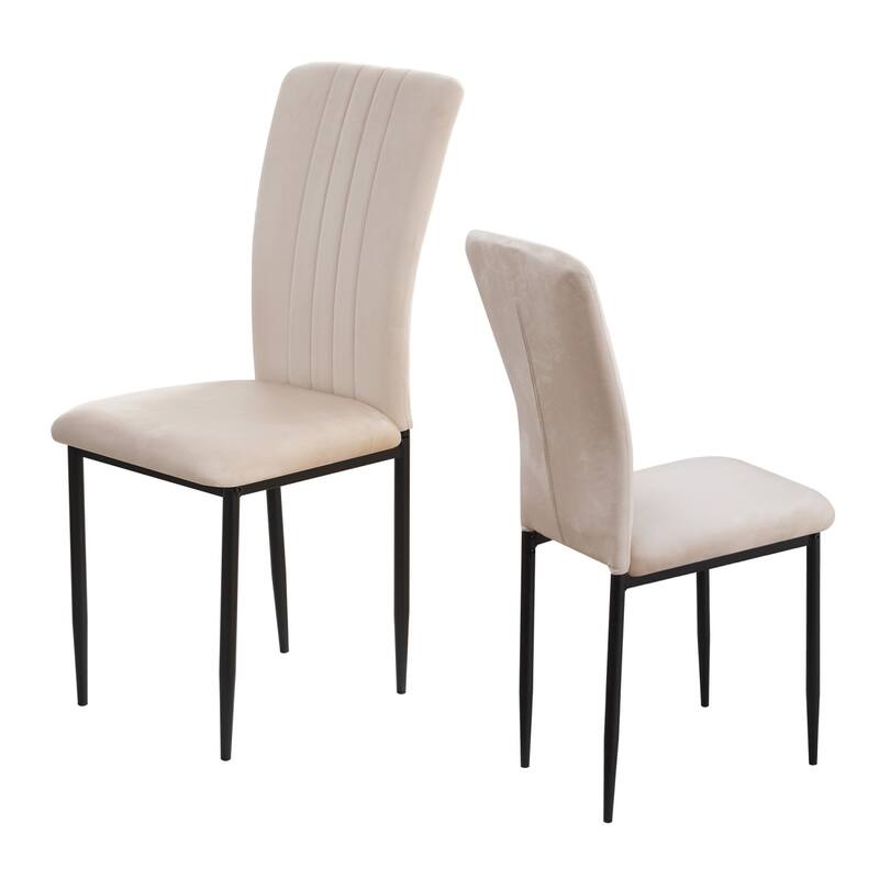 16.1" Velvet Upholstered Chairs with Metal Legs, Set of 4