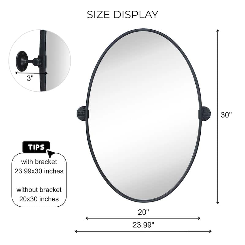 TEHOME Luecinda Oval Metal Wall Mirror