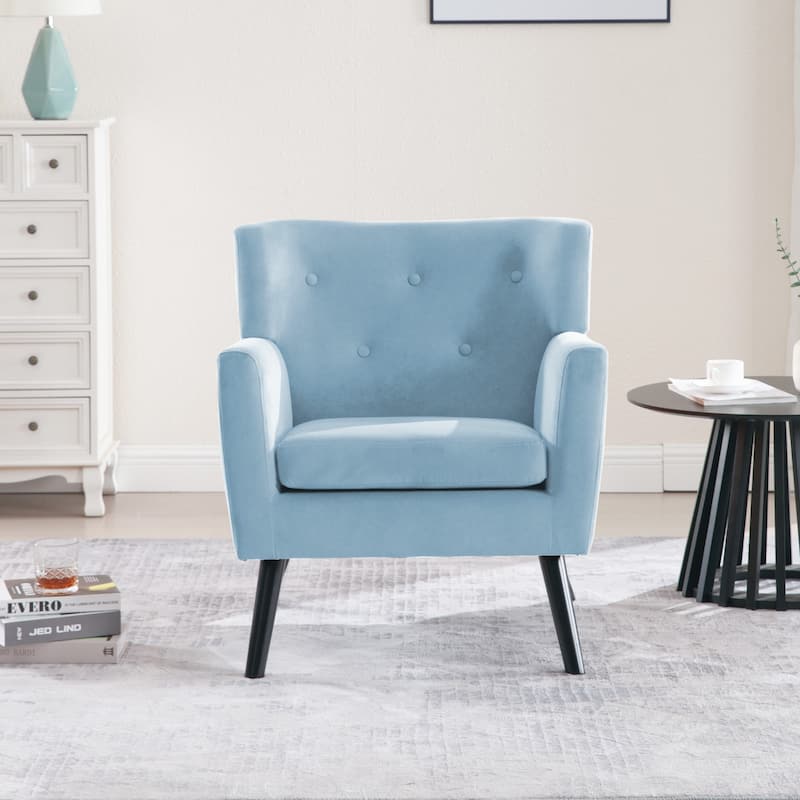 Velvet Upholstered Armchair Tufted Accent Chair, Set of 2 - 30.71"H x 28.35" W x 27.56"D