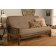preview thumbnail 21 of 19, Somette Tucson Full-size Rustic Walnut Futon Set with Mattress Linen Stone