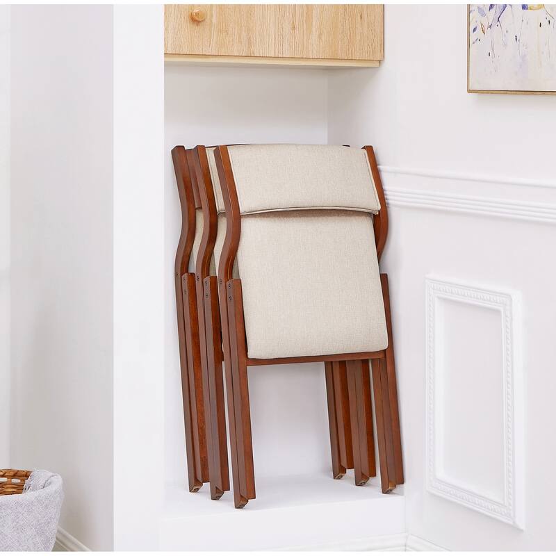 Upholstered folding Dining chair set of 2