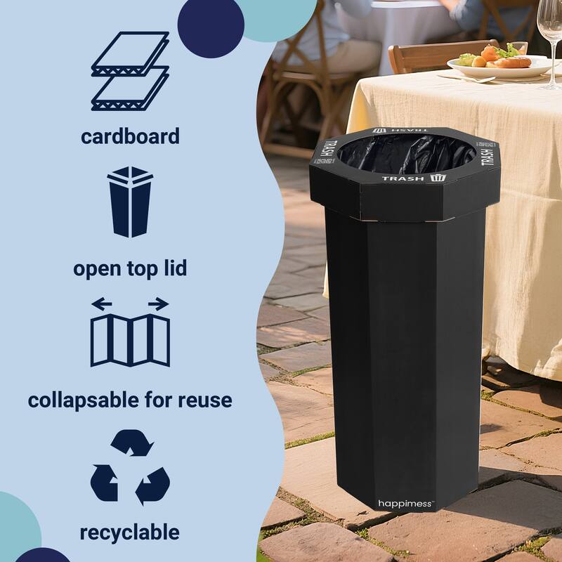 25-Gallon Disposable Cardboard Event Trash Can and Recycling Bin (Set of 2)