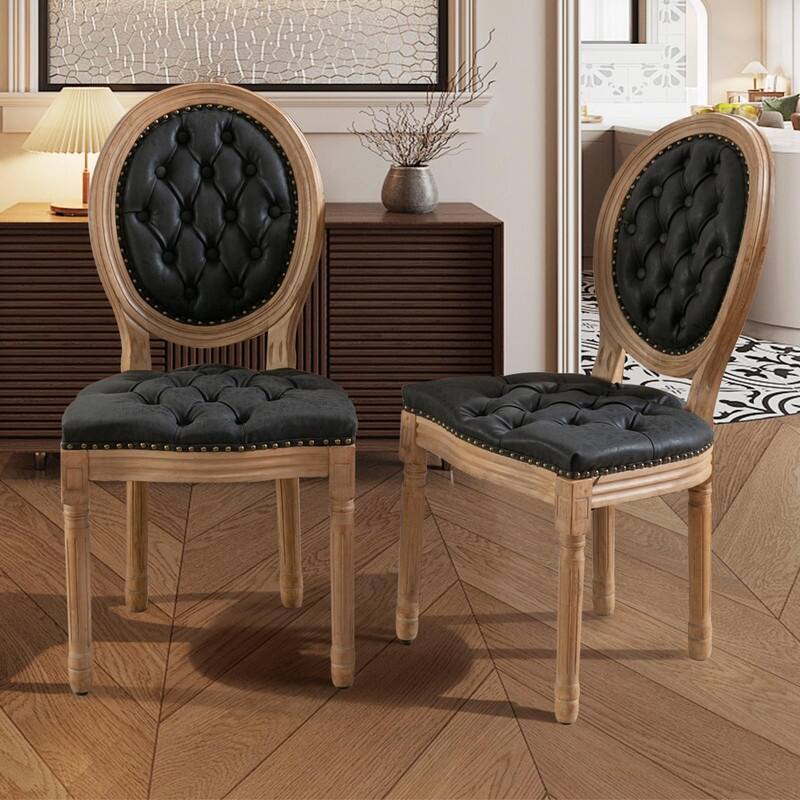 Upholstered French Style Nailhead Dining Chairs(Set of 4)