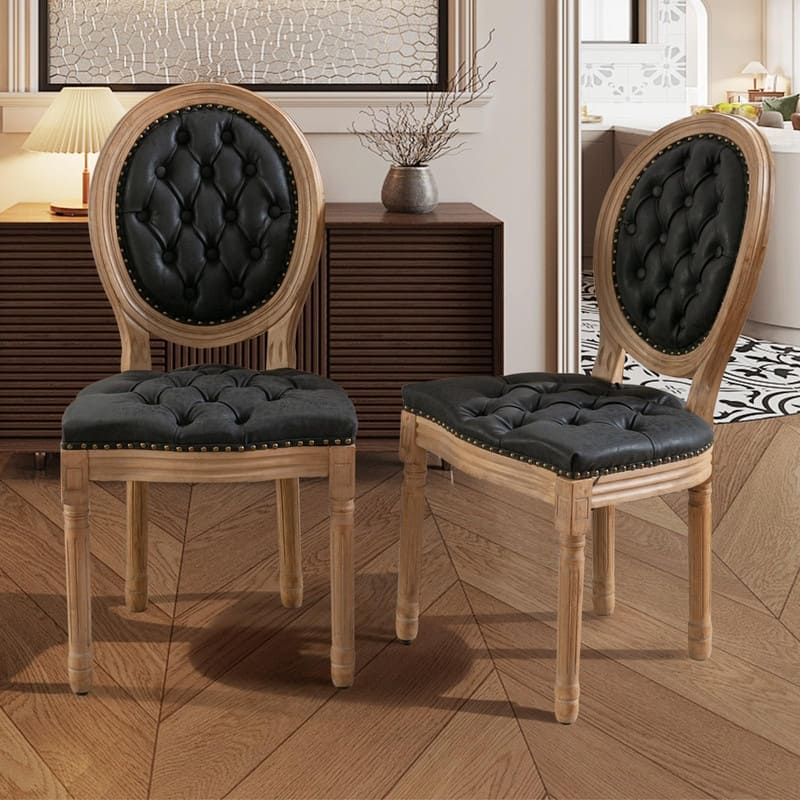 Upholstered French Style Nailhead Dining Chairs(Set of 6)