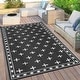 preview thumbnail 1 of 43, Garvee Cross Pattern Waterproof Reversible Outdoor Patio Rug 10'x14' - Black White