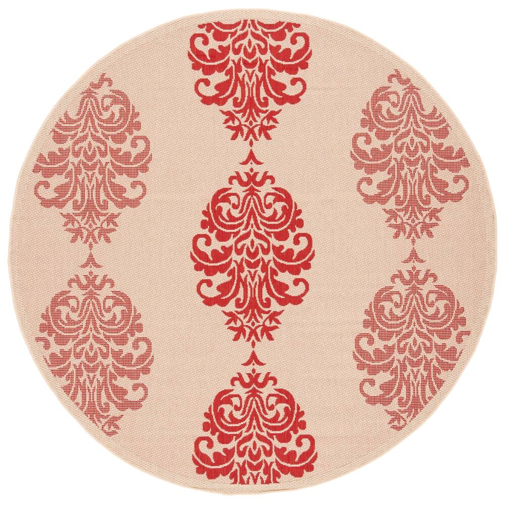 SAFAVIEH Courtyard Pauley Damask Indoor/ Outdoor Waterproof Patio Backyard Rug