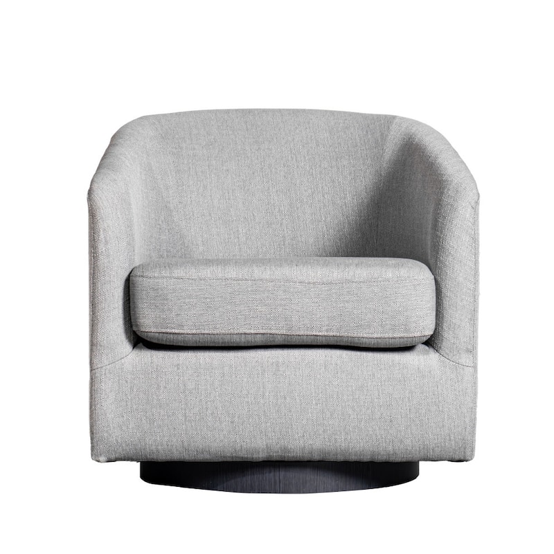 Barrel Accent Chair with 360° Swivel Vinyl Wrapped Base