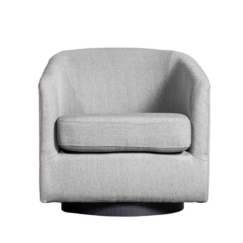 Traditional Club Style Accent Chair with 360° Swivel Metal Base