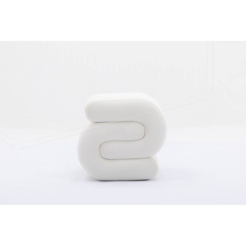 S-shape Velvet Fabric Ottoman Makeup Stool