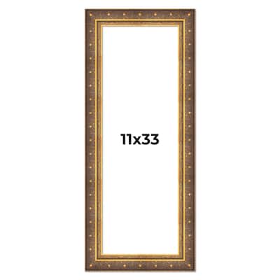 11x33 Frame Gold Real Wood Picture Frame