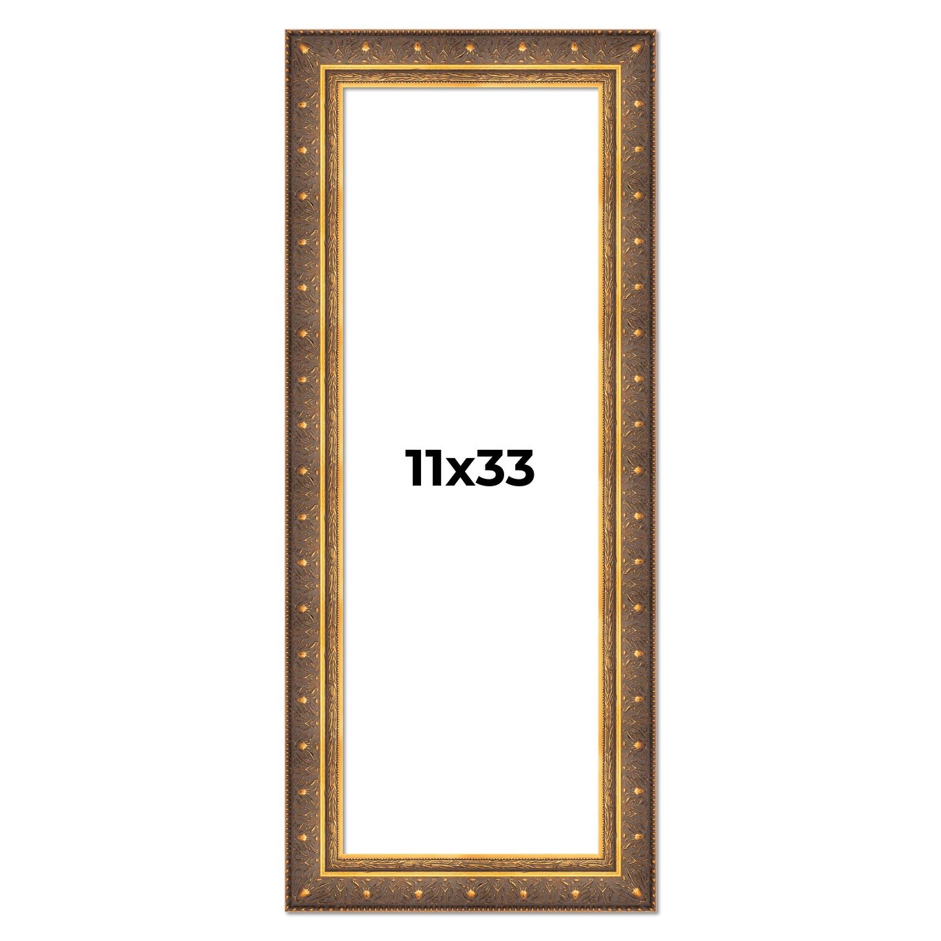 11x33 Frame Gold Real Wood Picture Frame