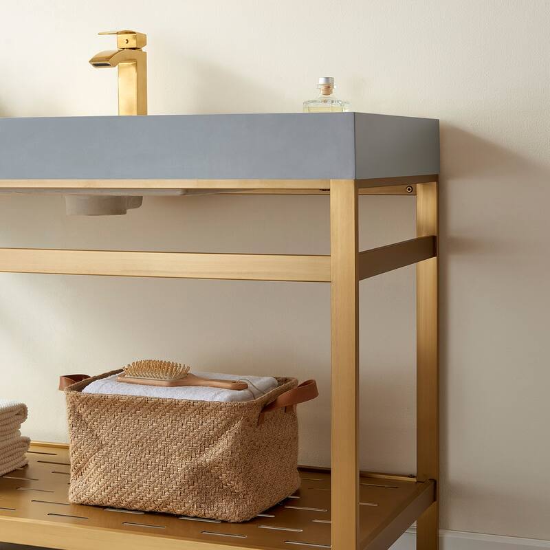 Ablitas 48" Single Vanity in Metal with Stone Sink Top