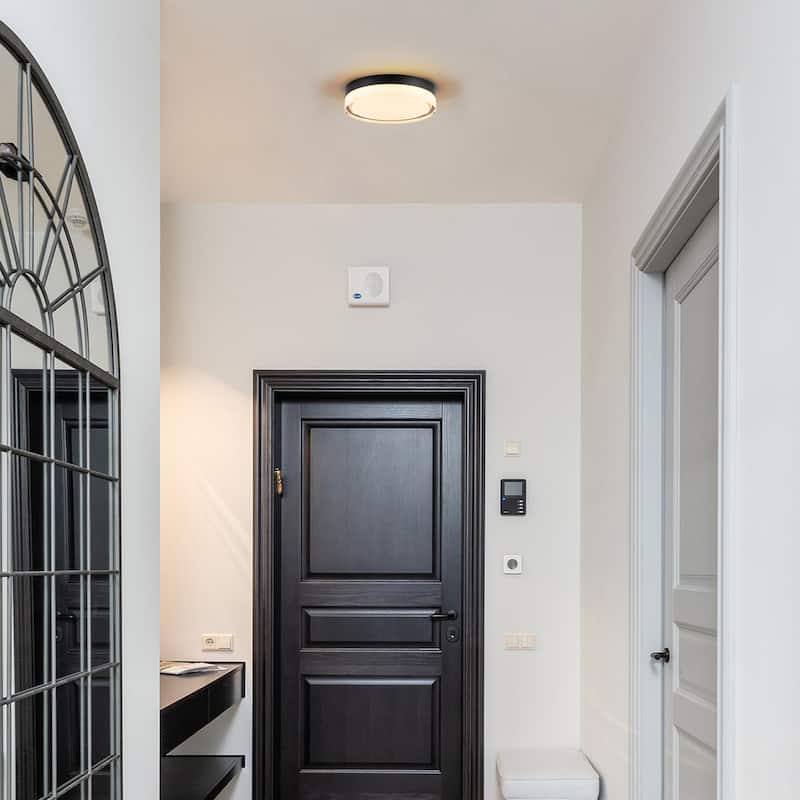 Modern Black Dome Dimple Glass Wall Sconce Frosted Clear Glass Flush Mount Light