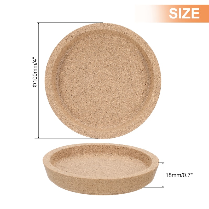 Cork Coaster for Drinks, 4 Inches Round Cork Coasters Brown - 36Pcs - 36Pcs
