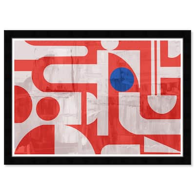 Wynwood Studio Abstract Logo Framed Retro Colorful Abstract Prints
