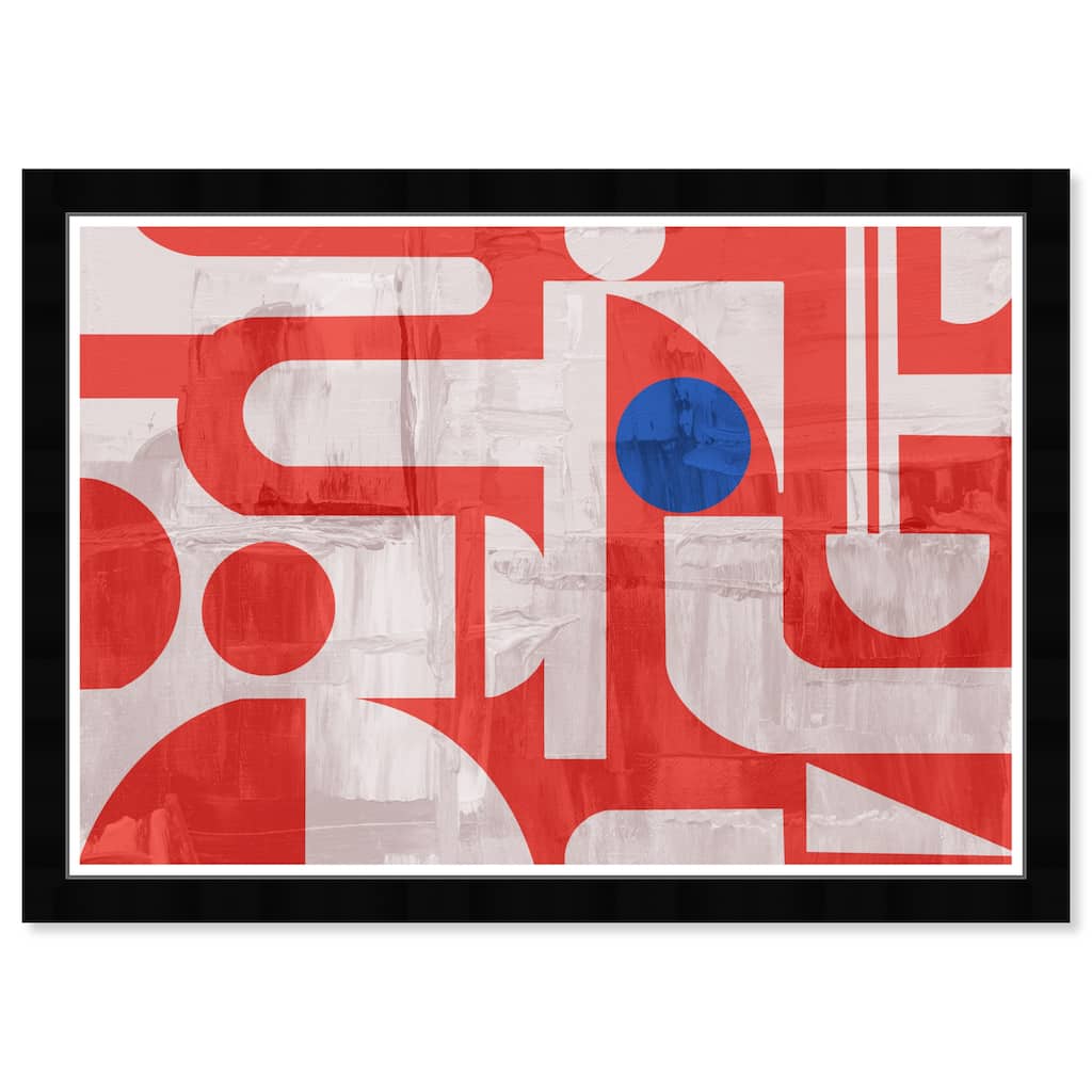 Wynwood Studio Abstract Logo Framed Retro Colorful Abstract Prints