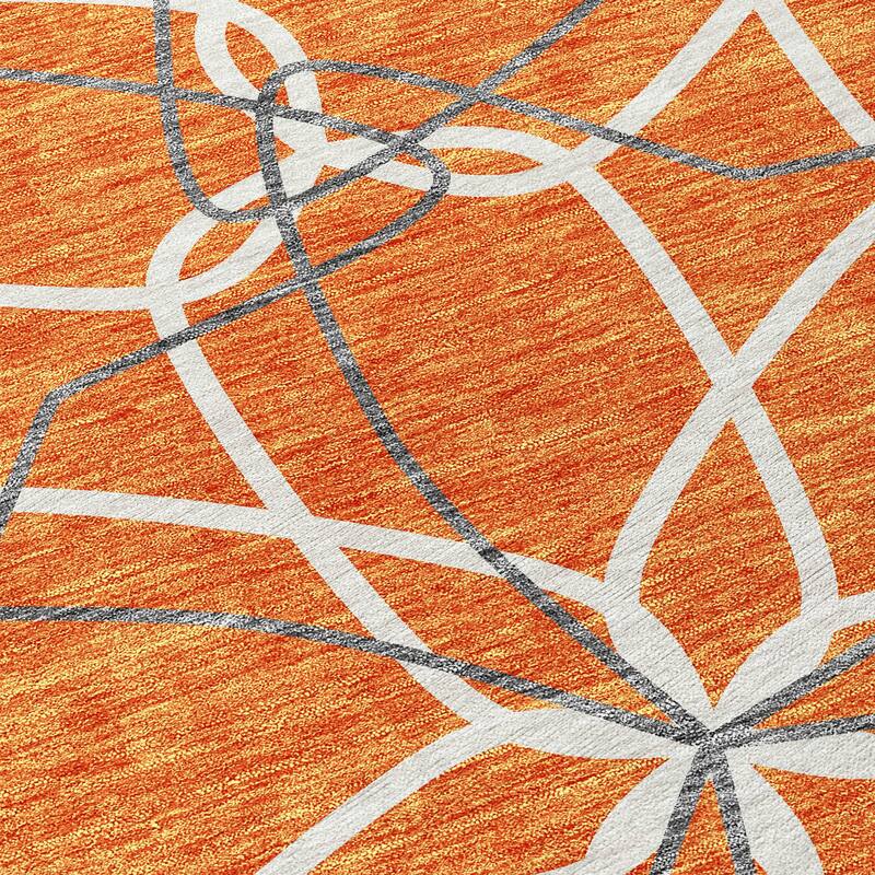Machine Washable Indoor/ Outdoor Abstract Prism Chantille Rug