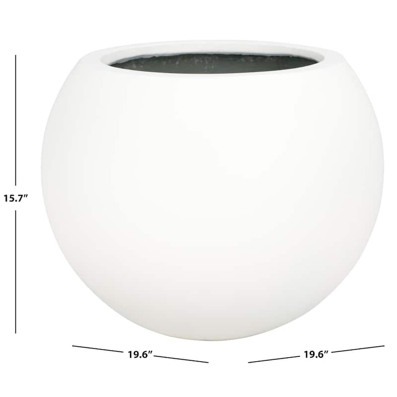 SAFAVIEH Outdoor Dejah Black Planter - 20"W x 20"D x 16"H