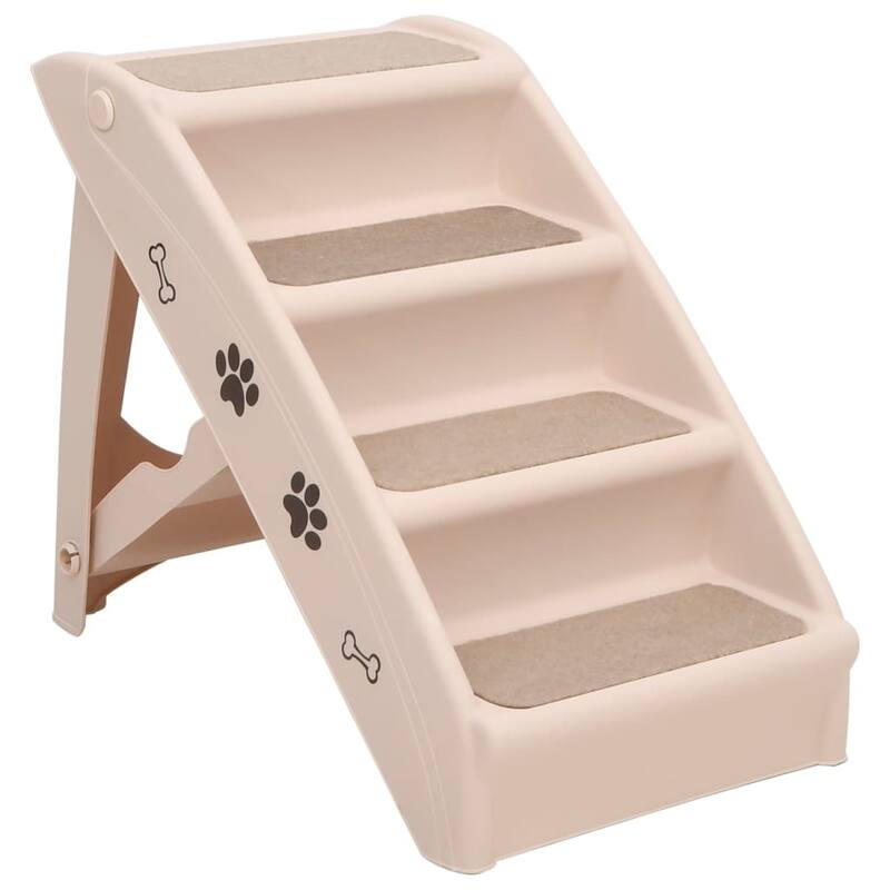 vidaXL Dog Stairs Foldable Dog Ramp Pet Stairs for High Bed Couch Car Sofa - 24.4" x 15.7" x 19.5"