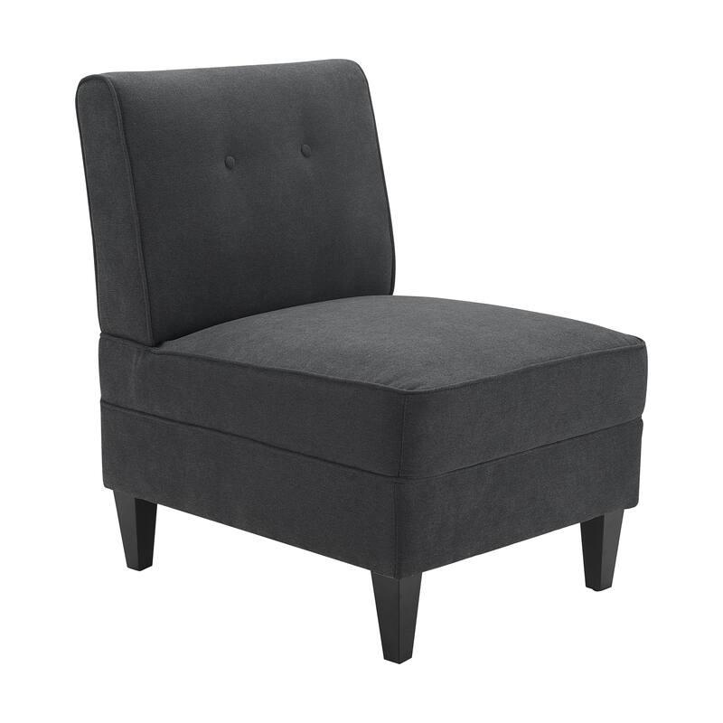 Serta Copenhagen Tufted Armless Accent Chair with Cushioned Seat and Padded Back, Slipper Chair, Compact Profile, Sleek Lines