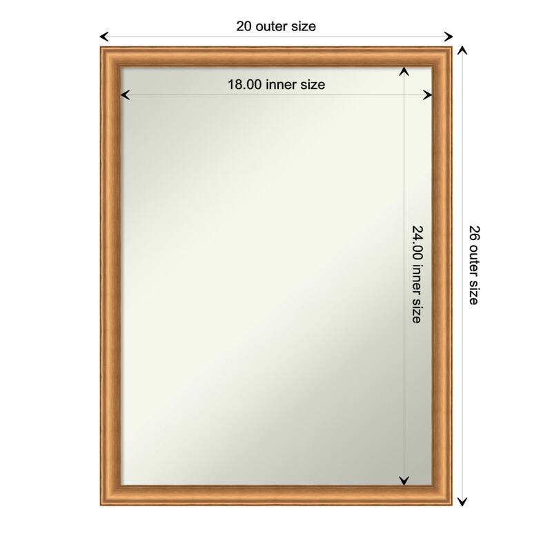 Salon Scoop Non-Beveled Wood Framed Wall Mirror - Salon Scoop Copper - Glass Size 18x24