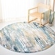 preview thumbnail 5 of 31, SAFAVIEH Skyler Coralee Modern Abstract Rug 4' Round - Teal/Gold - Round
