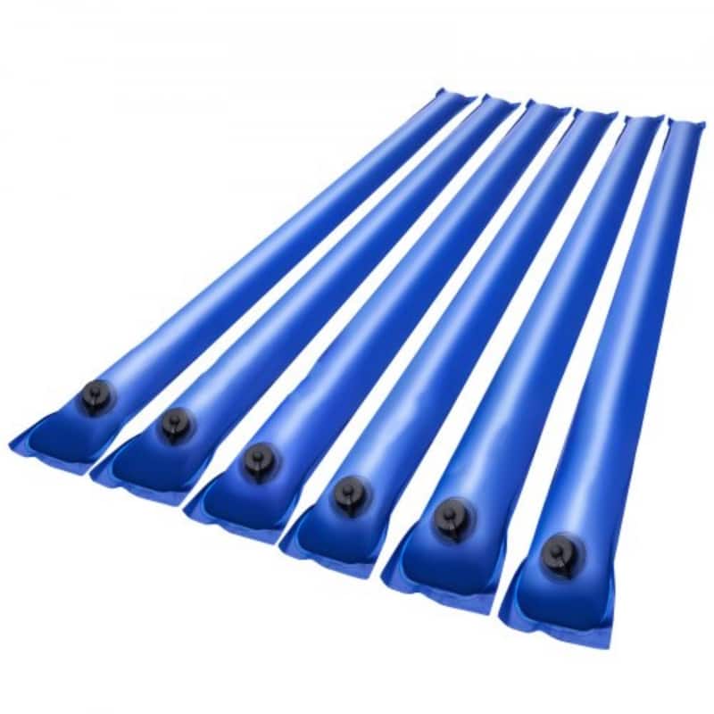 Blue PVC 6-Pack 26 Gauge Single-Chamber Pool Cover Water Bags Leak-Proof Winter Anchors - 47.63” x 7.87”