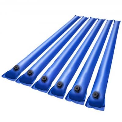 Blue PVC 6-Pack 26 Gauge Single-Chamber Pool Cover Water Bags Leak-Proof Winter Anchors - 47.63” x 7.87”