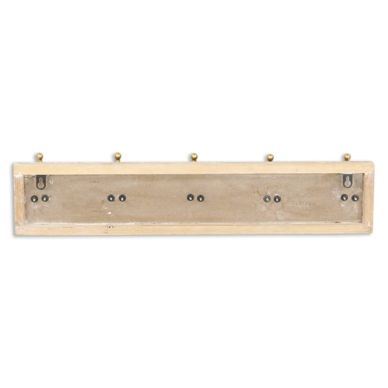 Zephyra Gold Cast Iron Modern Cottage 5 Hook Coat Rack