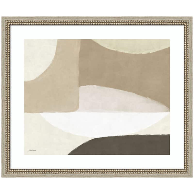 Kate and Laurel Abstract Neutral by Gabrielly Guedes Framed Wall Art Print - 26x22