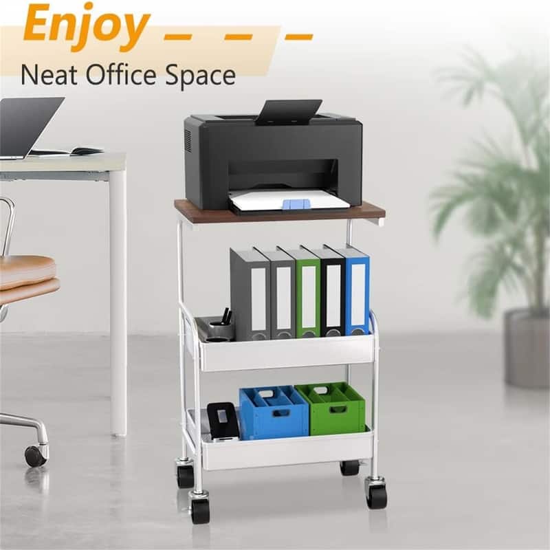 3 Tier Metal Utility Cart - 11.8"D x 16.5"W x 29.2"H