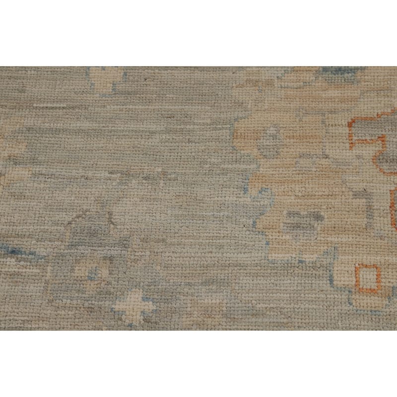 Hand Knotted Oriental 100% Wool Carpet Transitional All-Over Greys & Charcoal Oushak Area Rug - 11' 7'' X 8' 11''