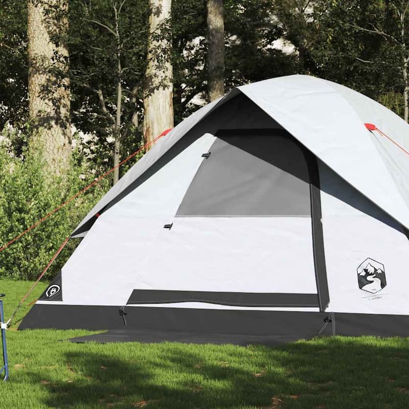 vidaXL Family Tent Dome 6-Person White Blackout Fabric Waterproof - 120.1 x 120.1 x 72.0"