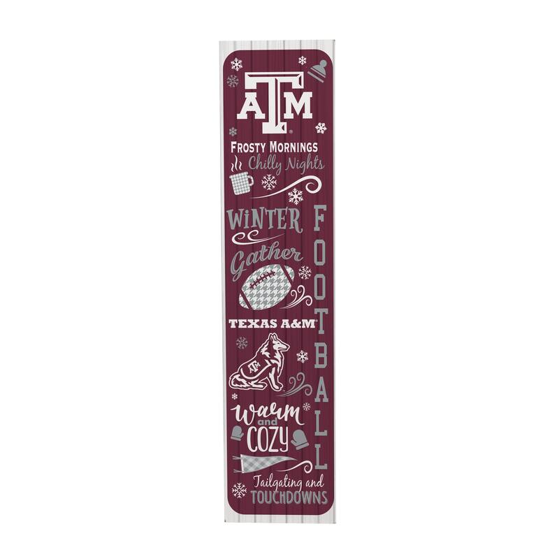 47" Double Sided Seasonal Porch Leaner, Texas A&M - 47" x 11.25"
