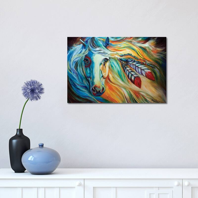 iCanvas "Breaking Dawn Indian War Horse" by Marcia Baldwin Canvas Print - 12x18x1.5