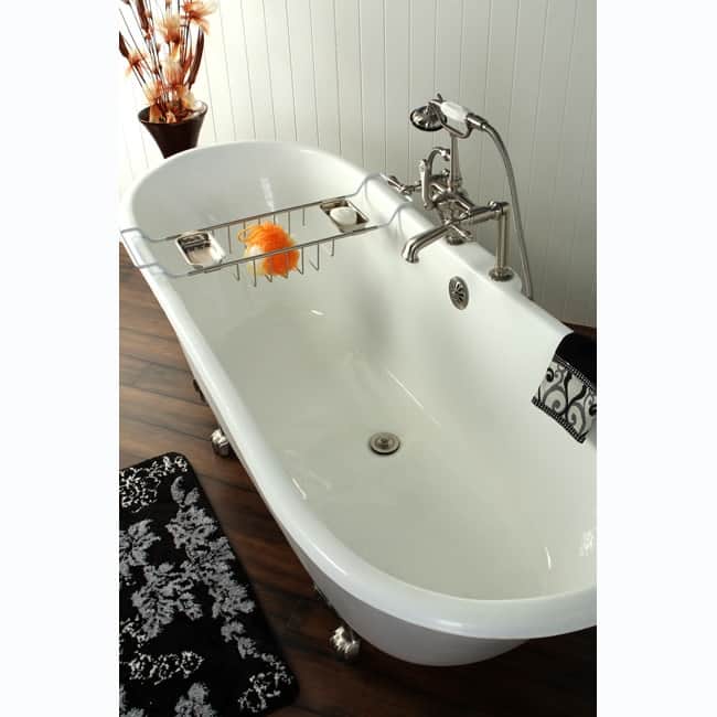 Kingston Brass Aqua Eden 67" Clawfoot Cast Iron Soaking Tub with
