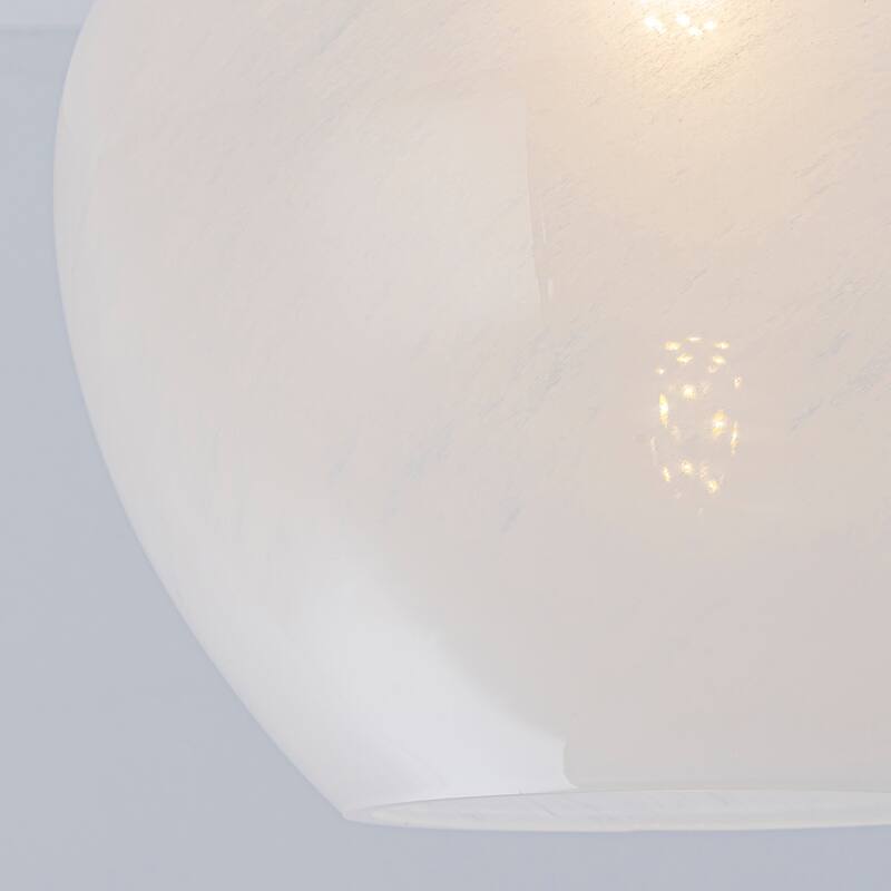 1-Light Gold Dome Flush Mount Ceiling Light with Opal Glass