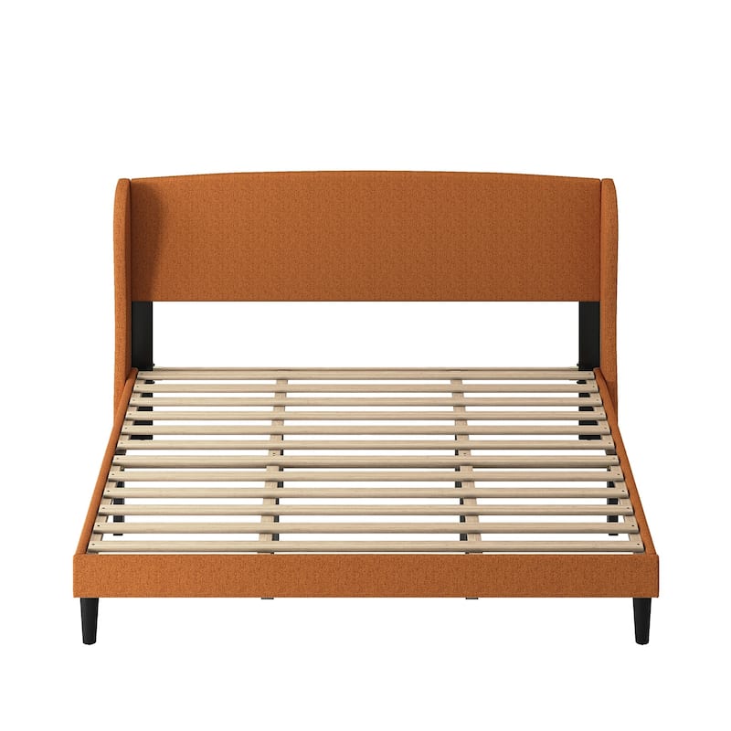 Gerald Upholstered Traditional Wingback Platform Bed By HULALA HOME