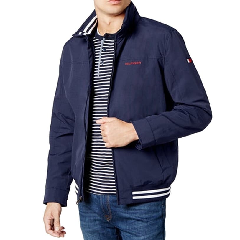 tommy hilfiger windbreaker navy blue