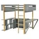 preview thumbnail 27 of 37, Stylish Design Full Size Solid Wood Loft Bed Kids Bed with Built-in Storage Cabinet and Cubes, Foldable desk