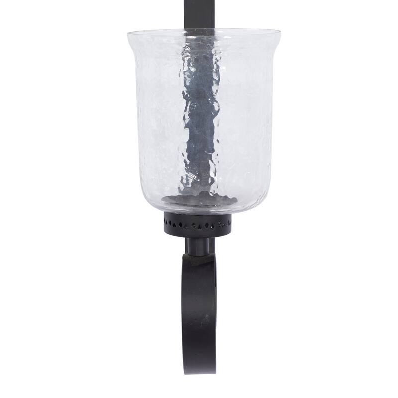 Black Metal Handmade Pillar Scroll Wall Sconce - 9 x 7 x 31