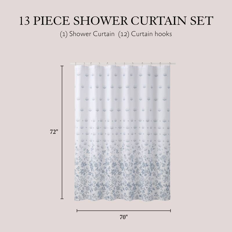 Jessica Simpson 13-Piece Shower Curtain and Hooks Set