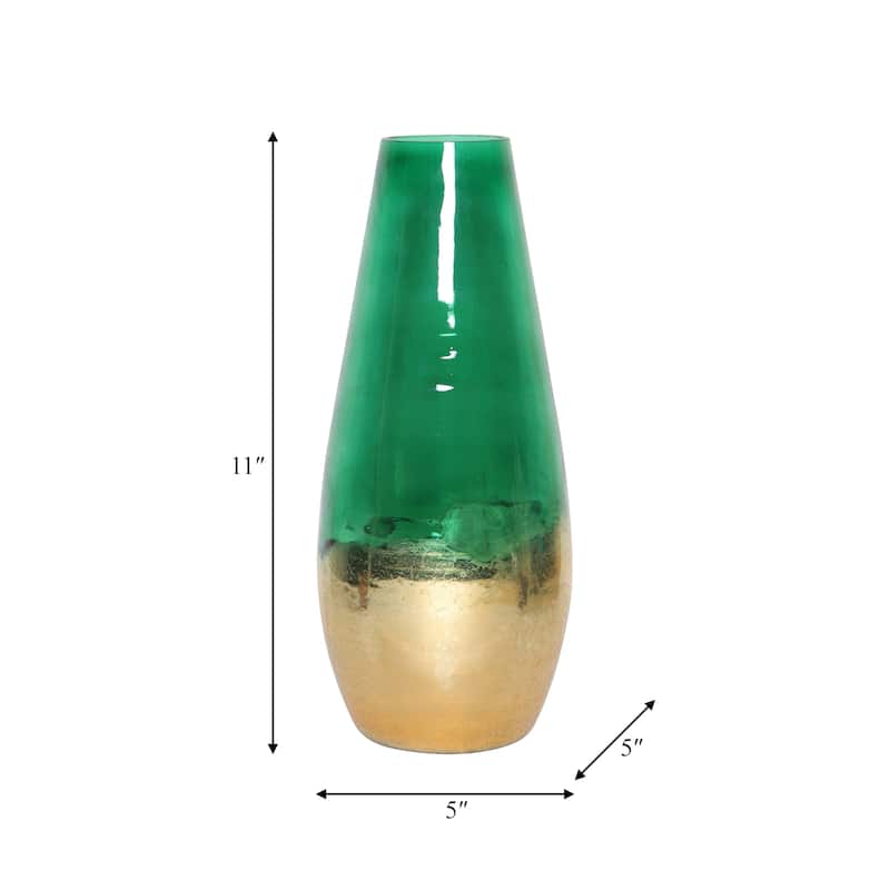Sagebrook Home Modern Glam Glass Cylinder Dipped Vase