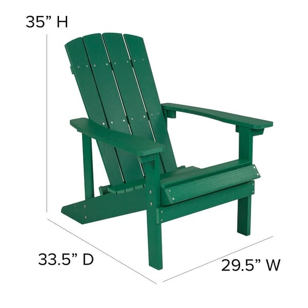 dimension image slide 2 of 12, All-weather Poly Resin Wood Outdoor Adirondack Chair (Set of 4)