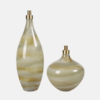 Uttermost Cascade Glass Bottles Set of 2