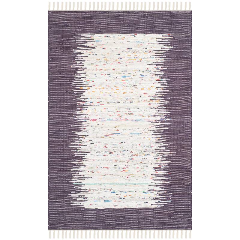 SAFAVIEH Handmade Flatweave Montauk Sidney Cotton Rug - 3' x 5' - Ivory/Purple