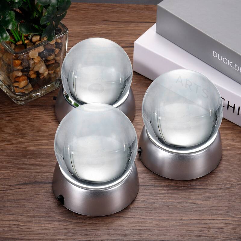 Crystal LED Displays Base Holders Powered by 3 AA Batteries 3 Color Light 3 Pcs