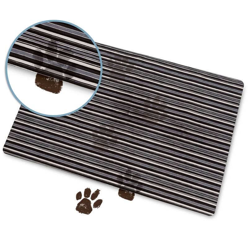 SoHome Smooth Step Striped Machine Washable Kitchen Mat, 24"x35"