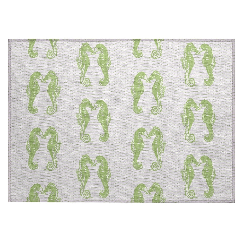 Indoor/ Outdoor Surfside Seahorses Washable Rug New